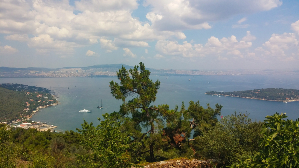 View from Aya Yorgi Church on Buyukada in the Prince Islands near Istanbul